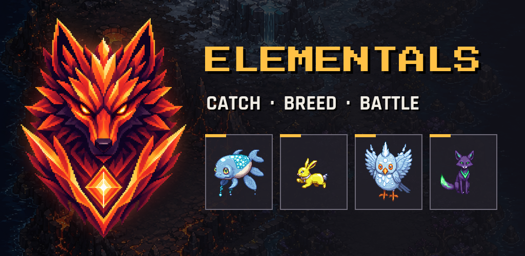 Elementals: pixel-art elemental pets ready for battle